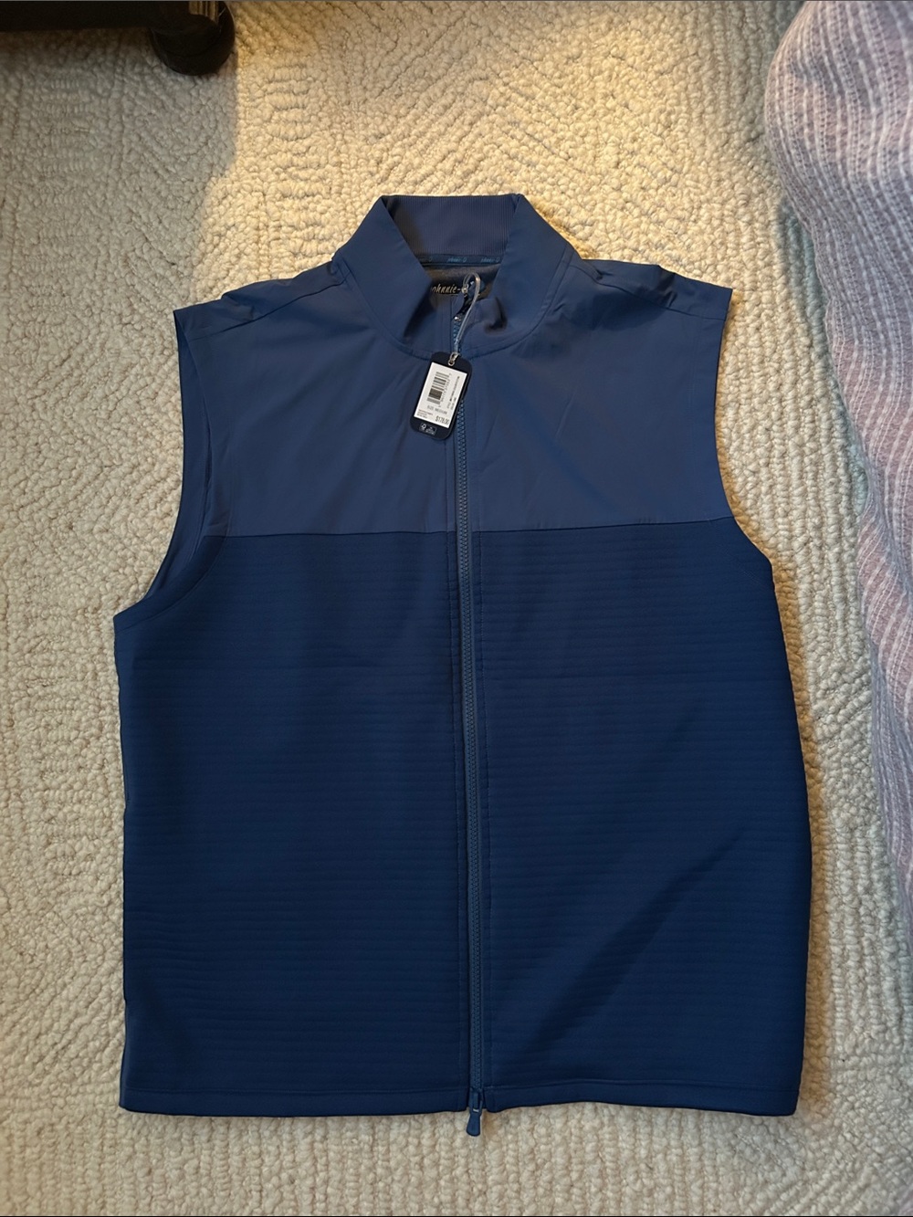 johnnie-O Navy Full-Zip Performance Vest